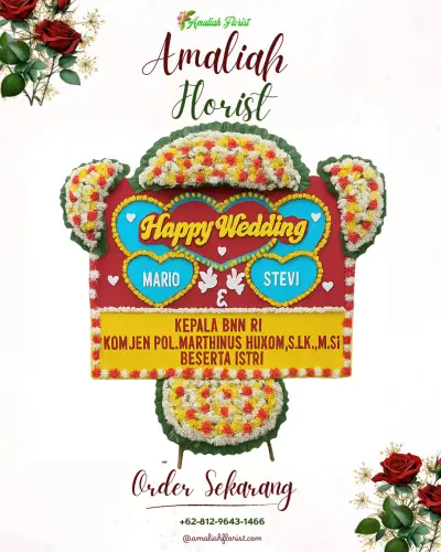 Karangan Papan Bunga Pernikahan di Negarayu